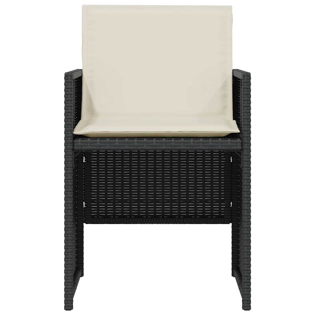 Set da Bistrò 3 pz con Cuscini Nero in Polyrattan | homemem39