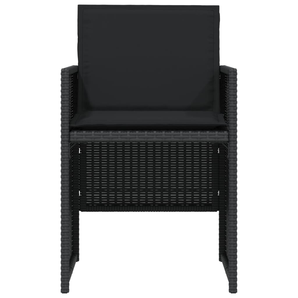 Set da Bistrò 3 pz con Cuscini Nero in Polyrattan - homemem39