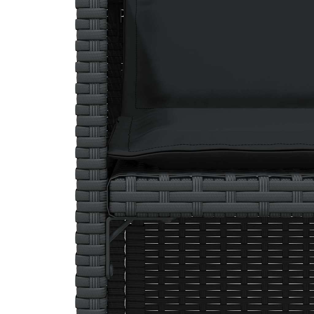 Set da Bistrò 3 pz con Cuscini Nero in Polyrattan