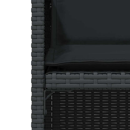 Set da Bistrò 3 pz con Cuscini Nero in Polyrattan