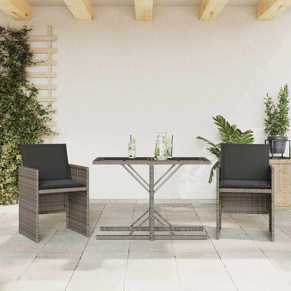 Set da Bistrò 3 pz con Cuscini Grigio in Polyrattan | homemem39