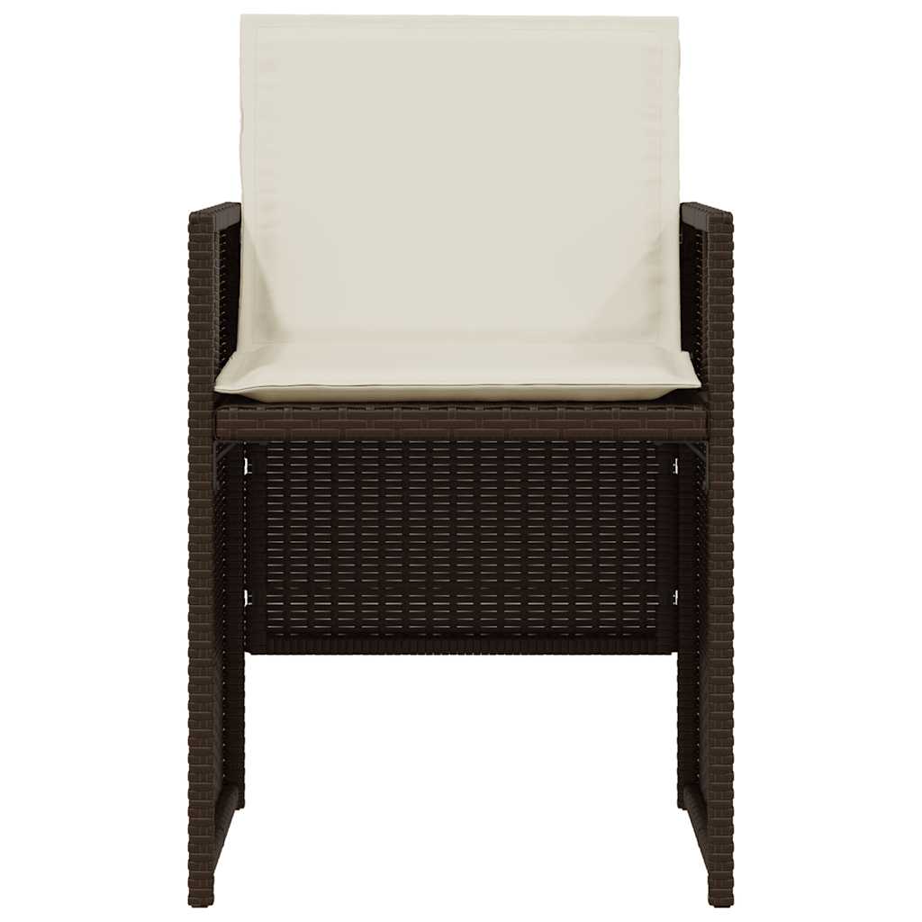 Set Bistrò 3 pz con Cuscini Marrone in Polyrattan | homemem39
