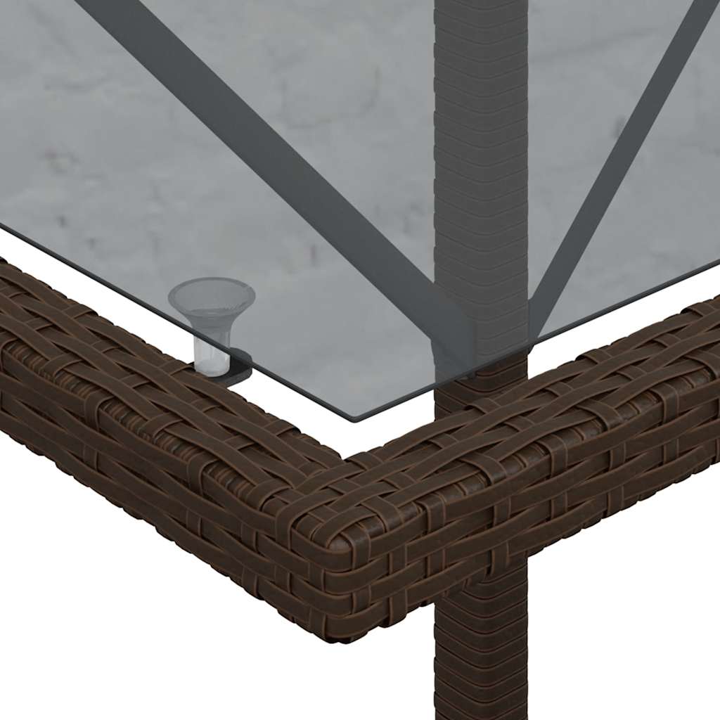 Set Bistrò 3 pz con Cuscini Marrone in Polyrattan | homemem39
