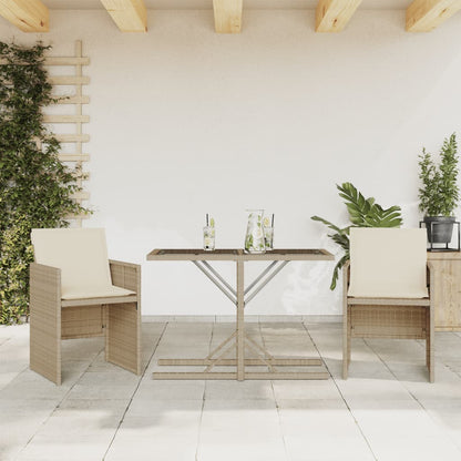 Set da Bistrò 3 pz con Cuscini Beige in Polyrattan | homemem39