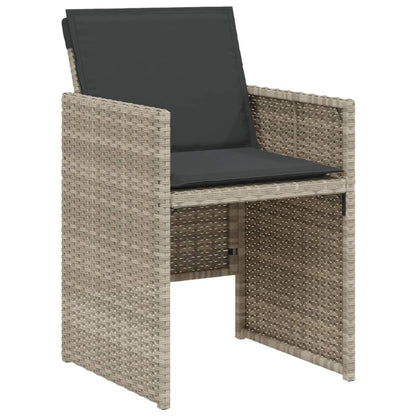 Set da Bistrò 3 pz con Cuscini Grigio Chiaro in Polyrattan