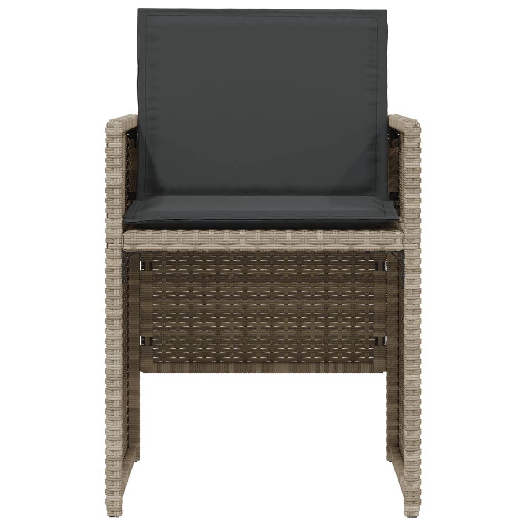 Set da Bistrò 3 pz con Cuscini Grigio Chiaro in Polyrattan | homemem39