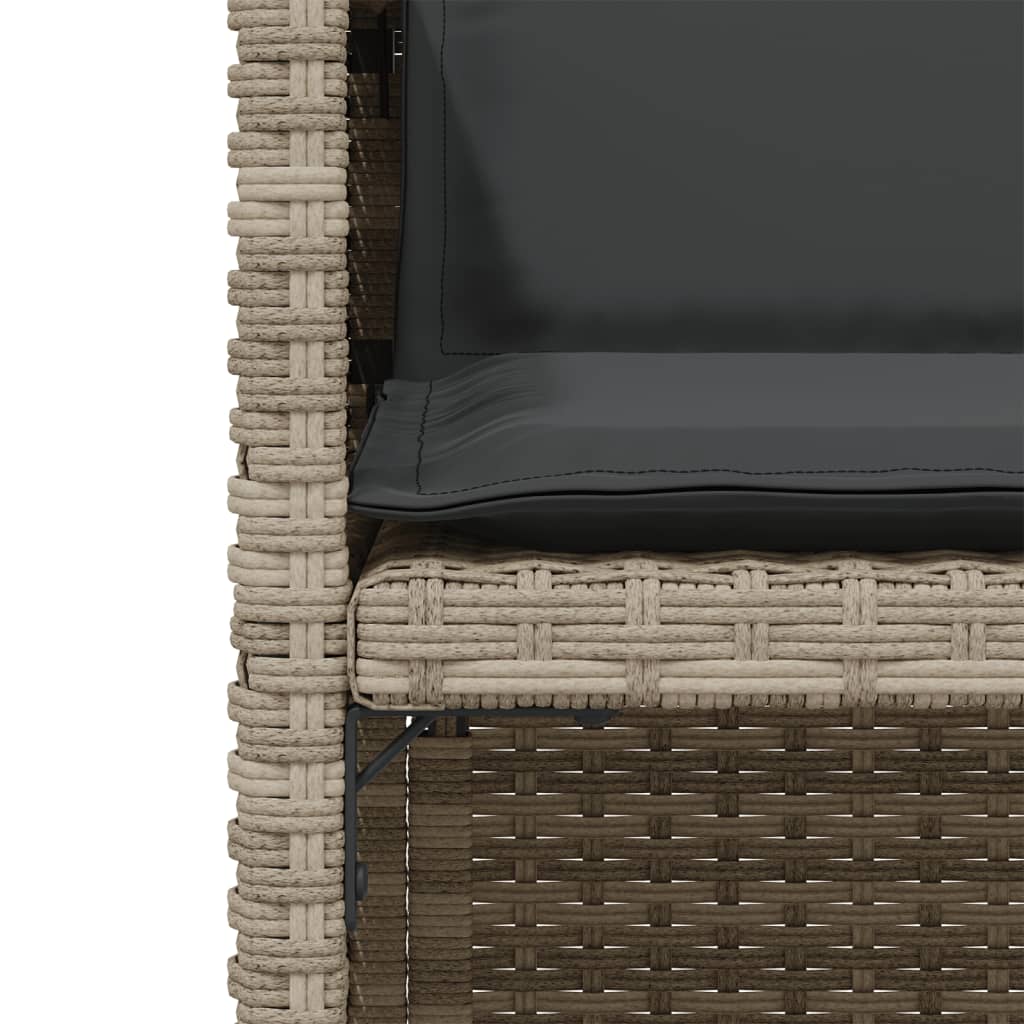 Set da Bistrò 3 pz con Cuscini Grigio Chiaro in Polyrattan