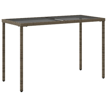 Tavolo da Giardino Piano in Vetro Grigio 115x54x74cm Polyrattan