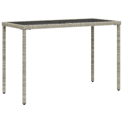 Tavolo Giardino Piano Vetro Grigio Chiaro 115x54x74 Polyrattan