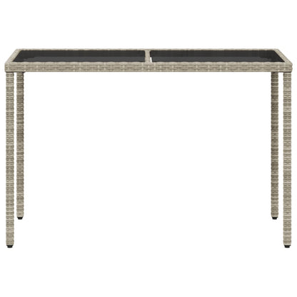 Tavolo Giardino Piano Vetro Grigio Chiaro 115x54x74 Polyrattan