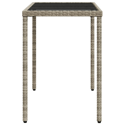 Tavolo Giardino Piano Vetro Grigio Chiaro 115x54x74 Polyrattan