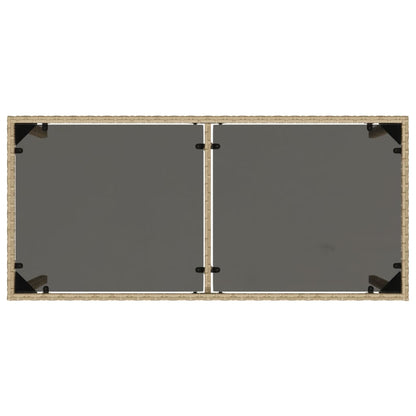 Set da Pranzo da Giardino 5 pz con Cuscini Beige in Polyrattan