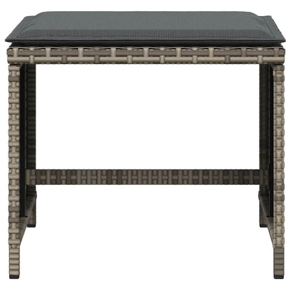 Set da Pranzo da Giardino 5 pz con Cuscini in Polyrattan Grigio