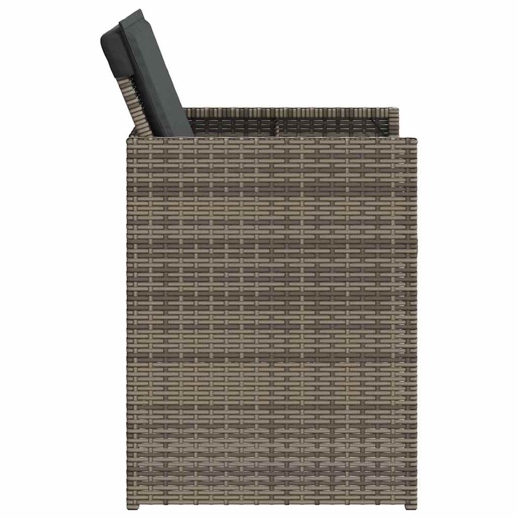 Set da Pranzo da Giardino 5 pz con Cuscini in Polyrattan Grigio