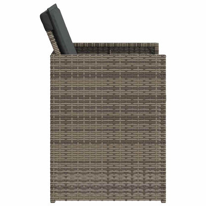 Set da Pranzo da Giardino 5 pz con Cuscini in Polyrattan Grigio
