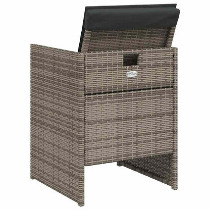 Set da Pranzo da Giardino 5 pz con Cuscini in Polyrattan Grigio