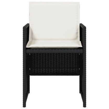 Set da Pranzo da Giardino 5 pz Nero con Cuscini in Polyrattan | homemem39