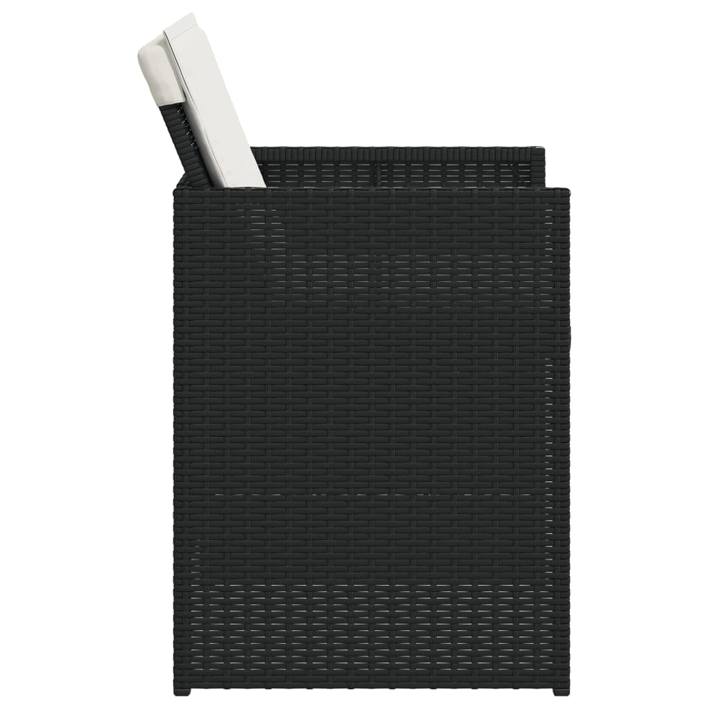 Set da Pranzo da Giardino 5 pz Nero con Cuscini in Polyrattan | homemem39