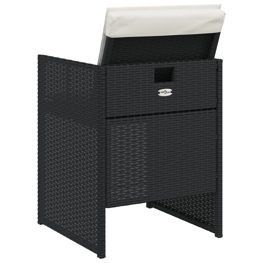 Set da Pranzo da Giardino 5 pz Nero con Cuscini in Polyrattan | homemem39