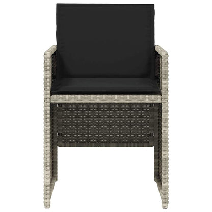 Set Pranzo da Giardino 5pz con Cuscini Grigio Chiaro Polyrattan | homemem39