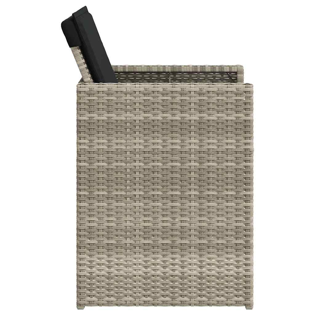 Set Pranzo da Giardino 5pz con Cuscini Grigio Chiaro Polyrattan | homemem39