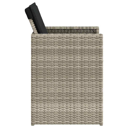 Set Pranzo da Giardino 5pz con Cuscini Grigio Chiaro Polyrattan | homemem39