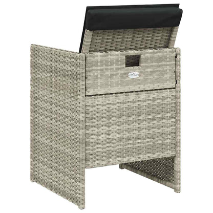Set Pranzo da Giardino 5pz con Cuscini Grigio Chiaro Polyrattan | homemem39