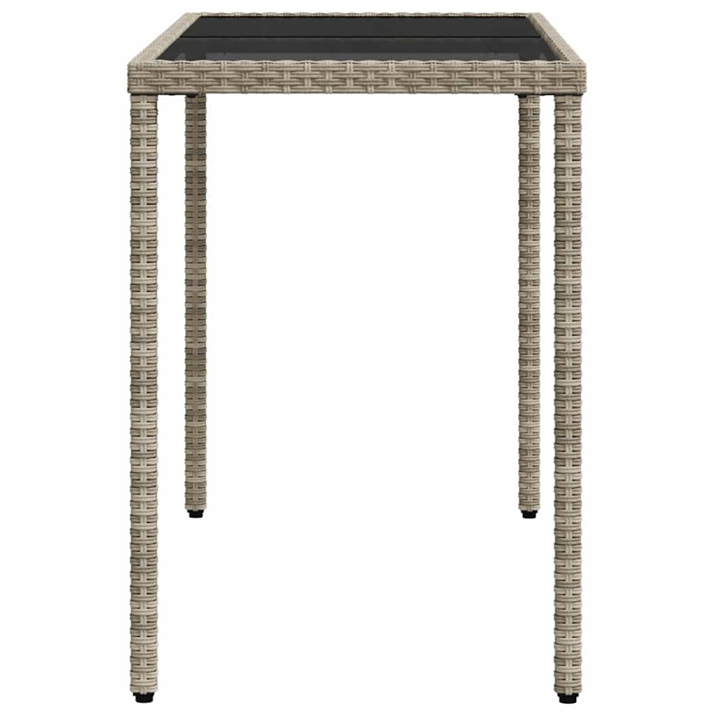 Set Pranzo da Giardino 5pz con Cuscini Grigio Chiaro Polyrattan | homemem39