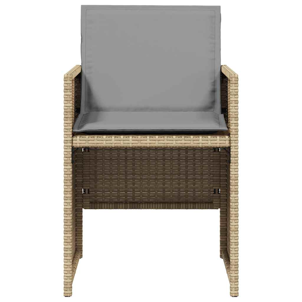 Set Pranzo da Giardino 5 pz con Cuscini Beige Misto Polyrattan | homemem39