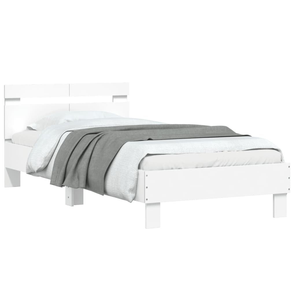 Giroletto con Testiera Bianco 100x200 cm in Legno Multistrato | homemem39