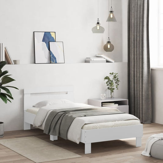 Giroletto con Testiera Bianco 100x200 cm in Legno Multistrato | homemem39
