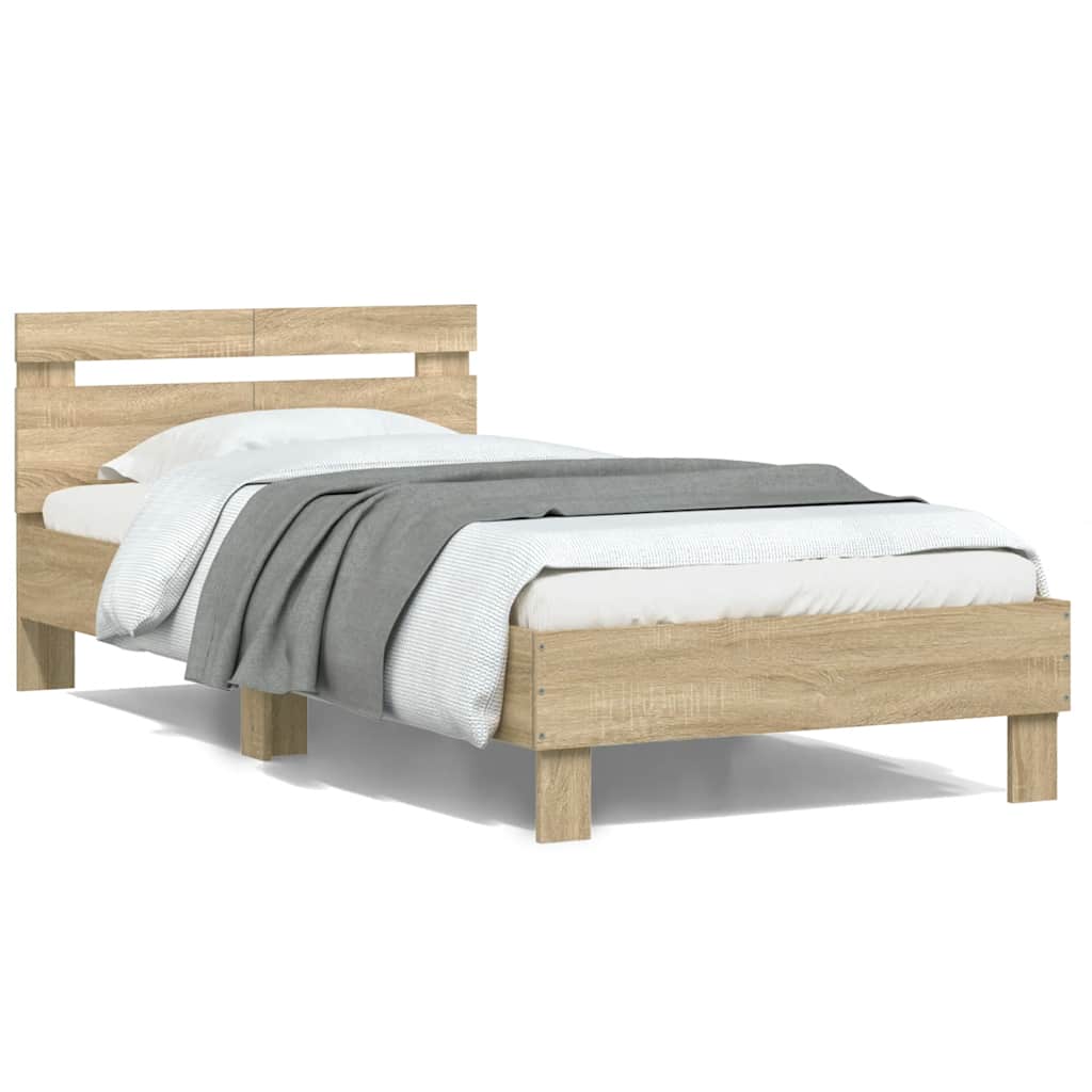Giroletto senza Materasso con Testiera Rovere Sonoma 100x200 cm | homemem39