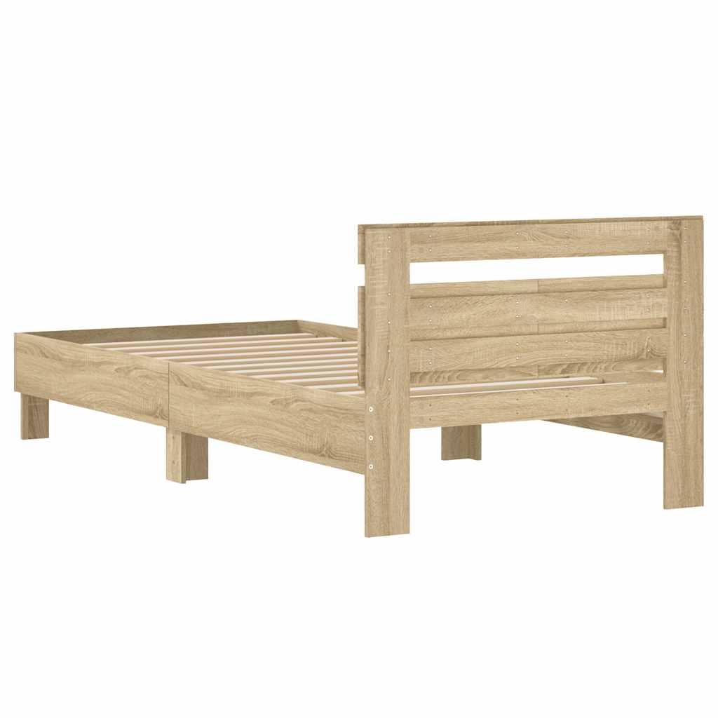 Giroletto senza Materasso con Testiera Rovere Sonoma 100x200 cm | homemem39