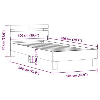 Giroletto senza Materasso con Testiera Rovere Sonoma 100x200 cm | homemem39