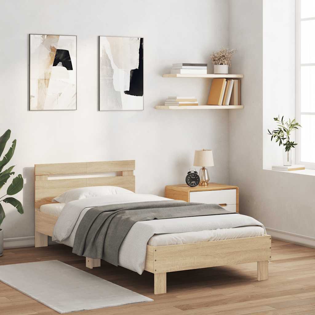 Giroletto senza Materasso con Testiera Rovere Sonoma 100x200 cm | homemem39