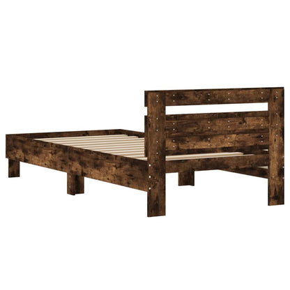 Giroletto con Testiera Rovere Fumo 100x200 cm Legno Multistrato