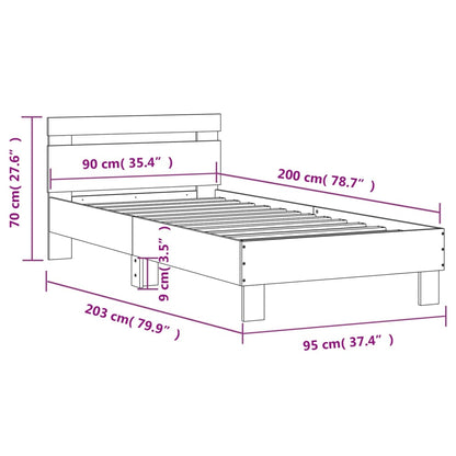 Giroletto con Testiera Bianco 90x200 cm in Legno Multistrato | homemem39