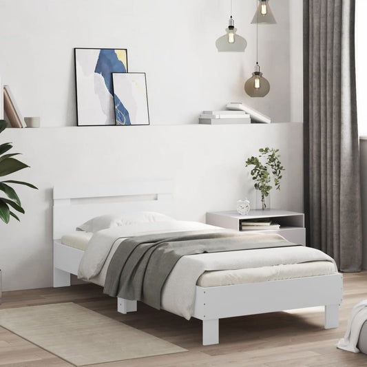 Giroletto con Testiera Bianco 90x200 cm in Legno Multistrato | homemem39