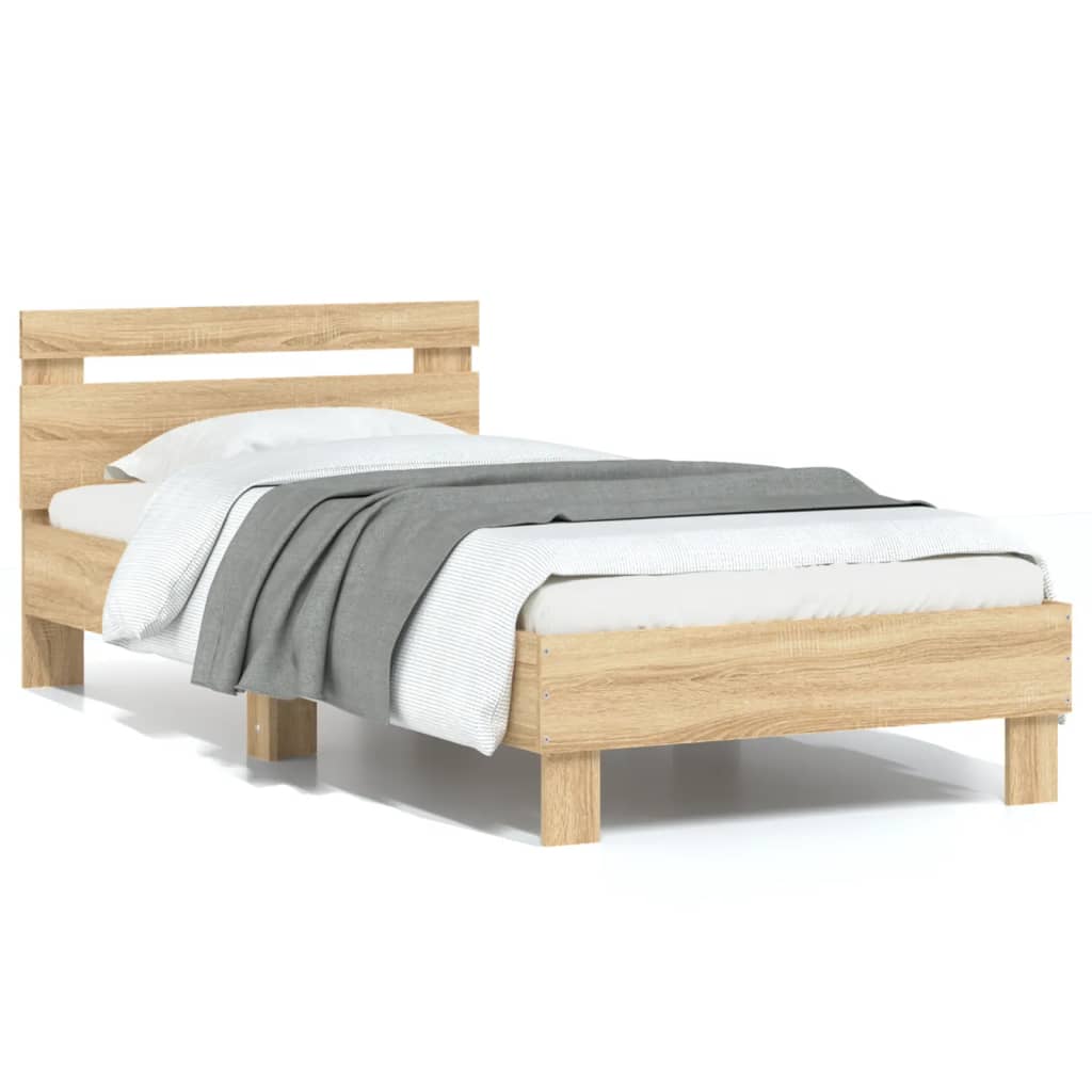 Giroletto senza Materasso con Testiera Rovere Sonoma 90x200 cm | homemem39