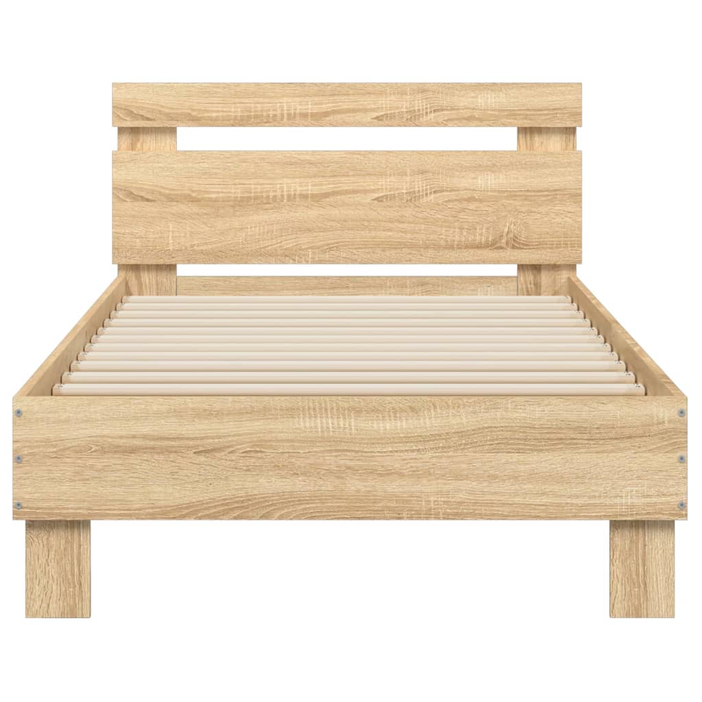 Giroletto senza Materasso con Testiera Rovere Sonoma 90x200 cm | homemem39