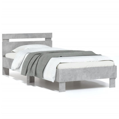 Giroletto Testiera Grigio Cemento 90x200 cm Legno Multistrato | homemem39