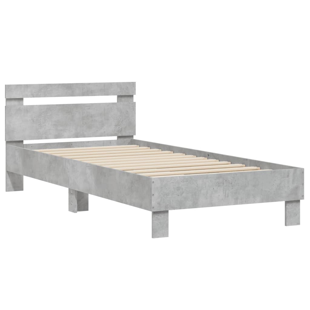 Giroletto Testiera Grigio Cemento 90x200 cm Legno Multistrato | homemem39