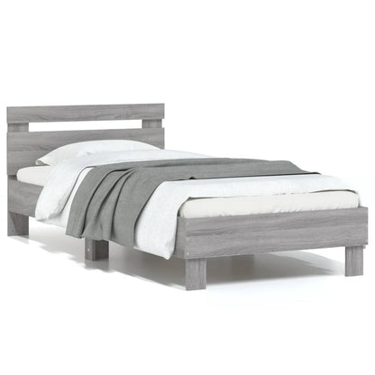 Giroletto con Testiera Grigio Sonoma 90x200cm Legno Multistrato | homemem39