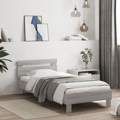 Giroletto con Testiera Grigio Sonoma 90x200cm Legno Multistrato | homemem39
