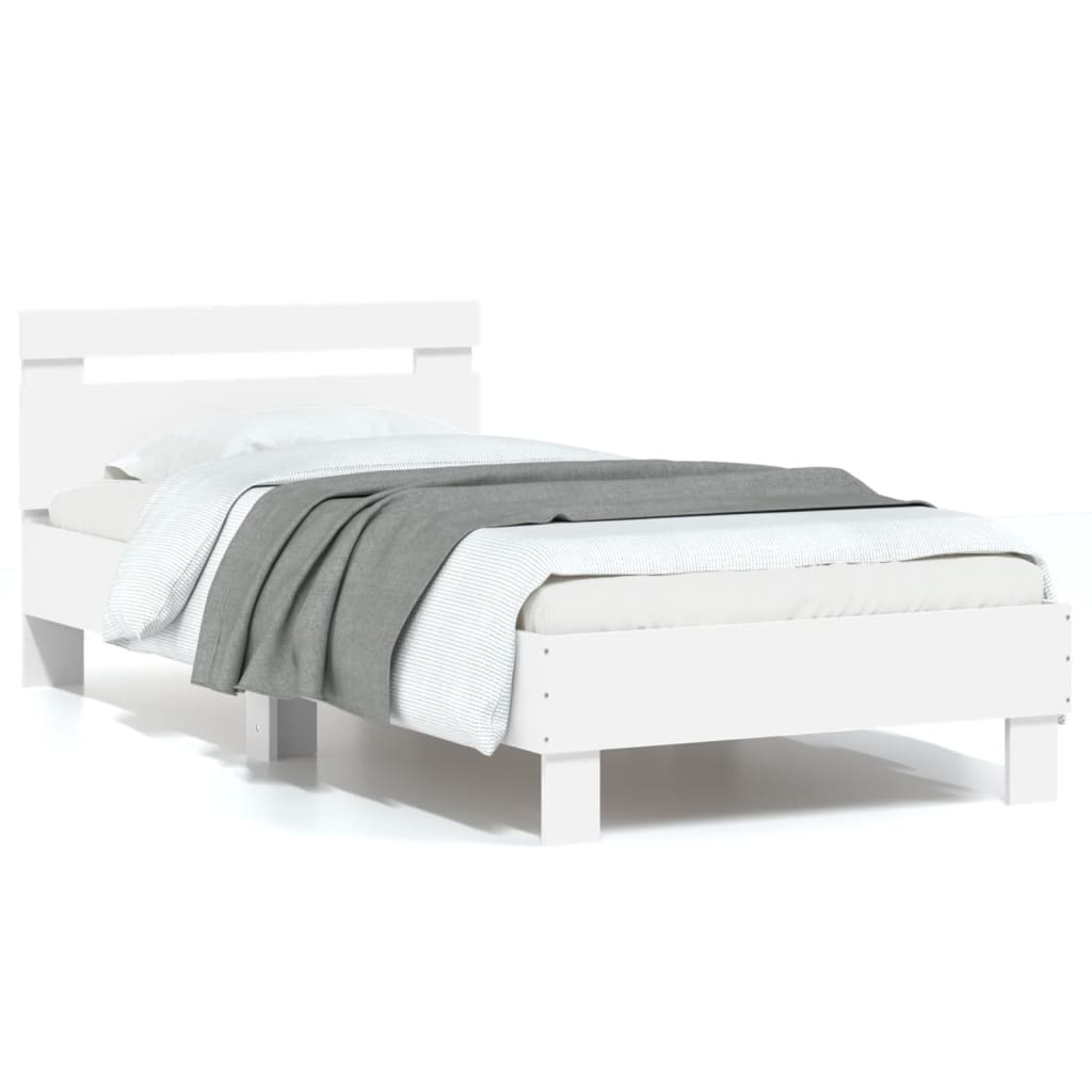Giroletto con Testiera Bianco 90x190 cm in Legno Multistrato | homemem39