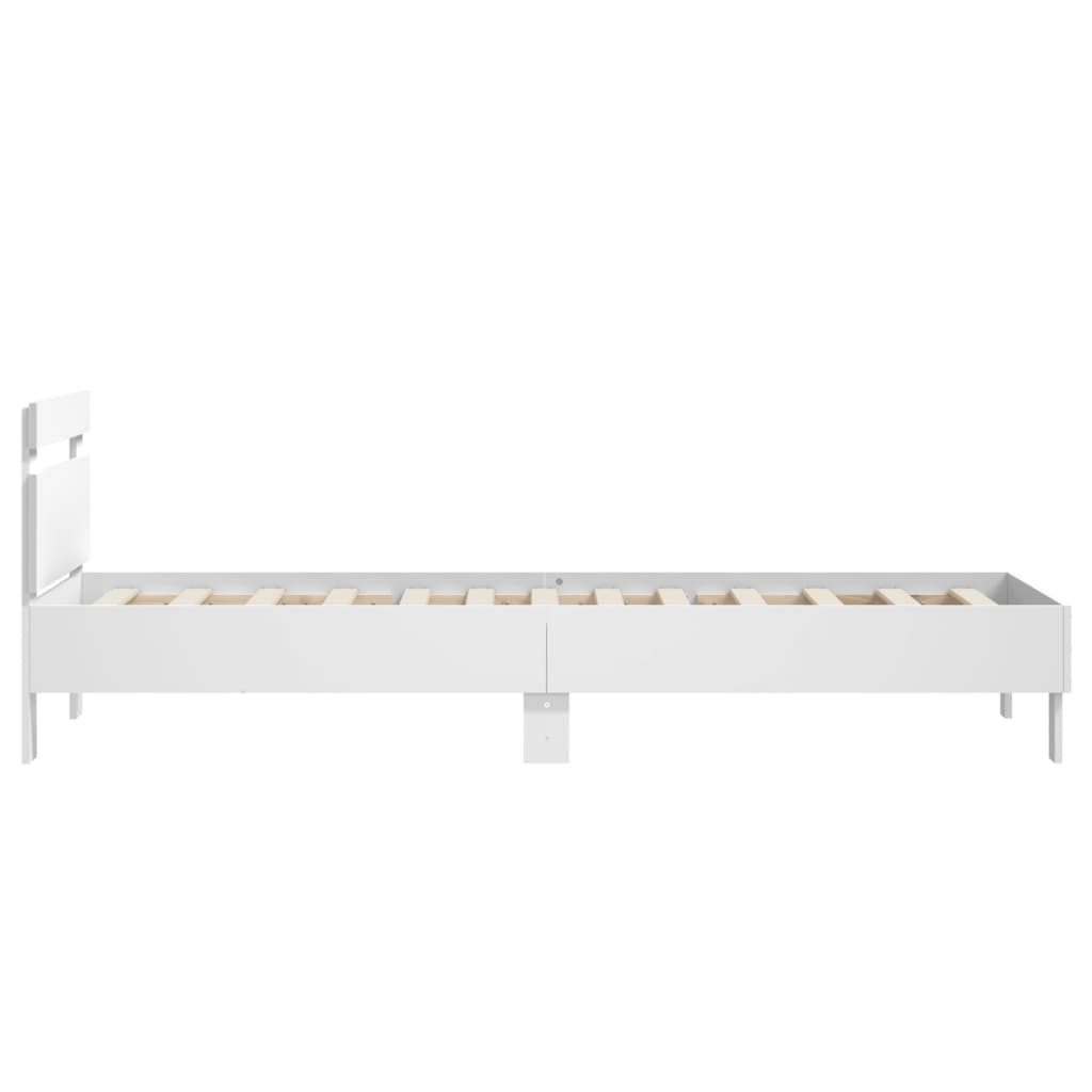 Giroletto con Testiera Bianco 90x190 cm in Legno Multistrato