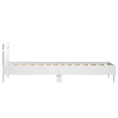 Giroletto con Testiera Bianco 90x190 cm in Legno Multistrato