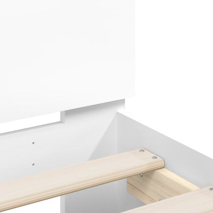 Giroletto con Testiera Bianco 90x190 cm in Legno Multistrato