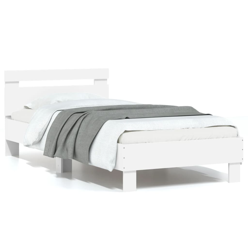 Giroletto con Testiera Bianco 75x190 cm in Legno Multistrato | homemem39