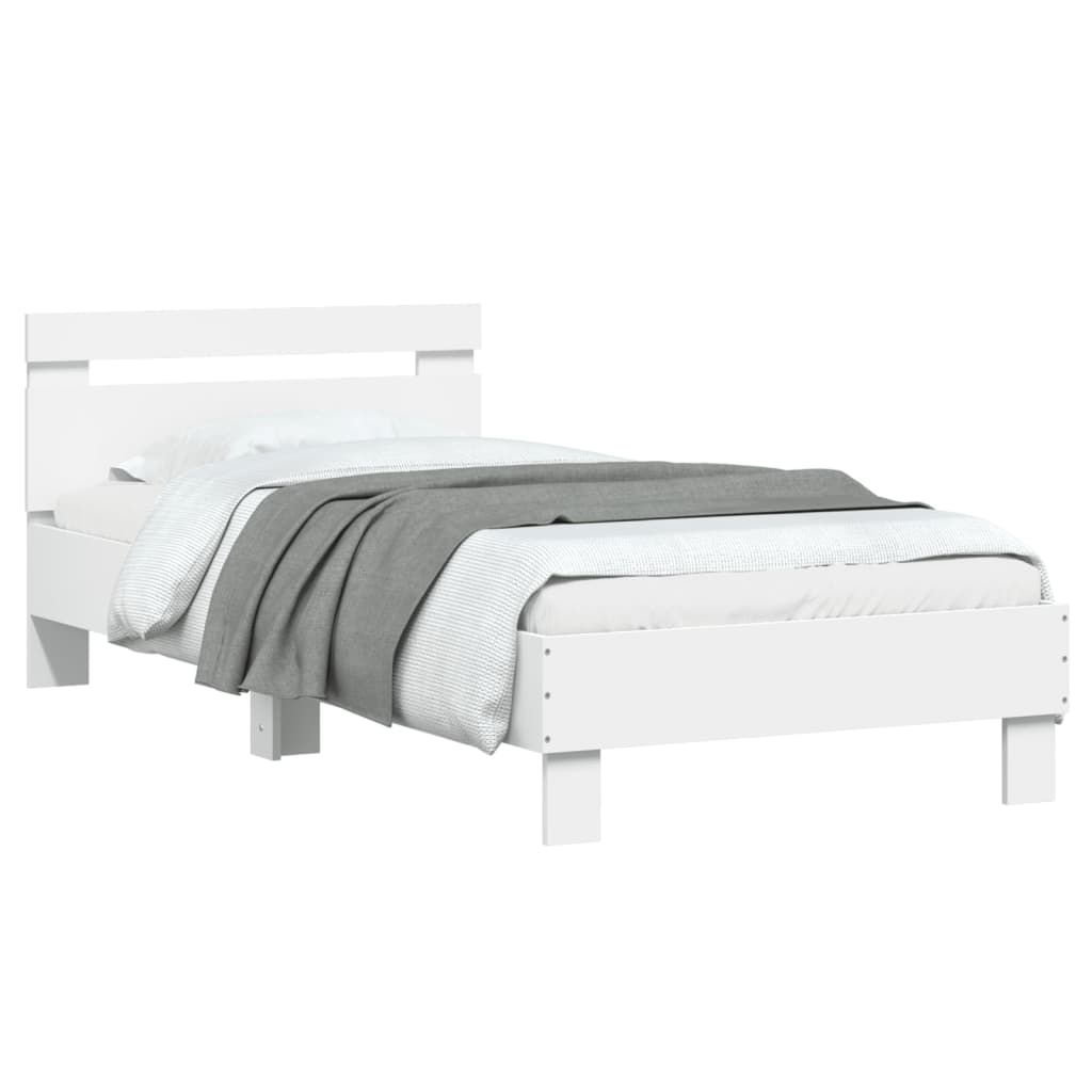 Giroletto con Testiera Bianco 75x190 cm in Legno Multistrato | homemem39